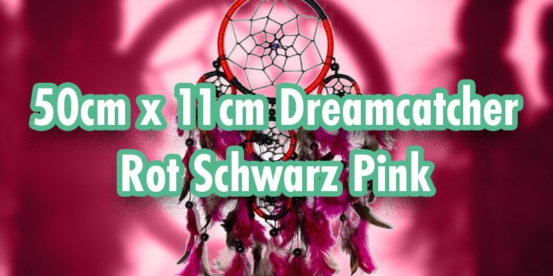 50cm x 11cm Dreamcatcher Traumfänger Rot Schwarz Pink