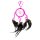 30cm x 6cm Dreamcatcher Traumfänger Pink Schwarze Federn Handarbeit