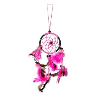 Lila Pink Silber Netz Traumfänger Dreamcatcher 30cm x 6 cm 5 Ringe ca 