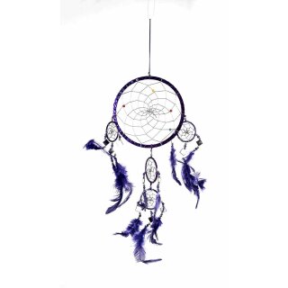 60cm x 16cm Traumfänger Dreamcatcher Lila mit Spiegeln Nylon Kinder Deko Mirror