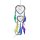 Traumfänger - Dreamcatcher - Buntes Rainbow Herz Perlen -  ca. 40cm x 9cm - 2 Ringe