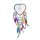 Traumfänger - Dreamcatcher - Buntes Rainbow Herz Perlen -  ca. 60cm x 16cm - 5 Ringe  Fair Trade
