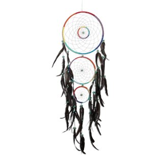 Riesen Traumfänger - Dreamcatcher - Bunt Rainbow  ca. 120cm x 40cm  - 3 Ringe